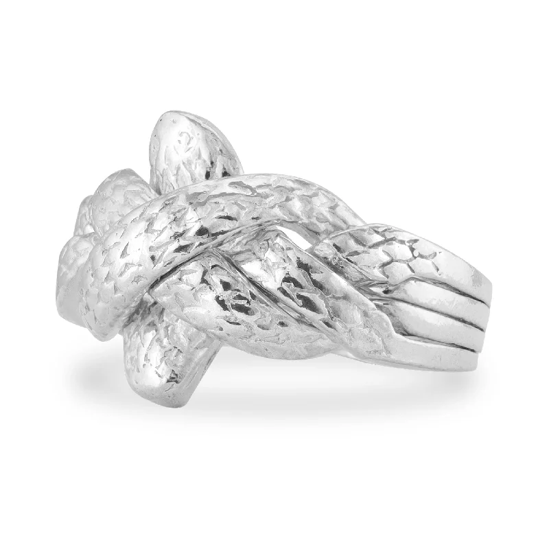 heirloom style ladies ring-Sterling Silver Braided Ring / SSR0141