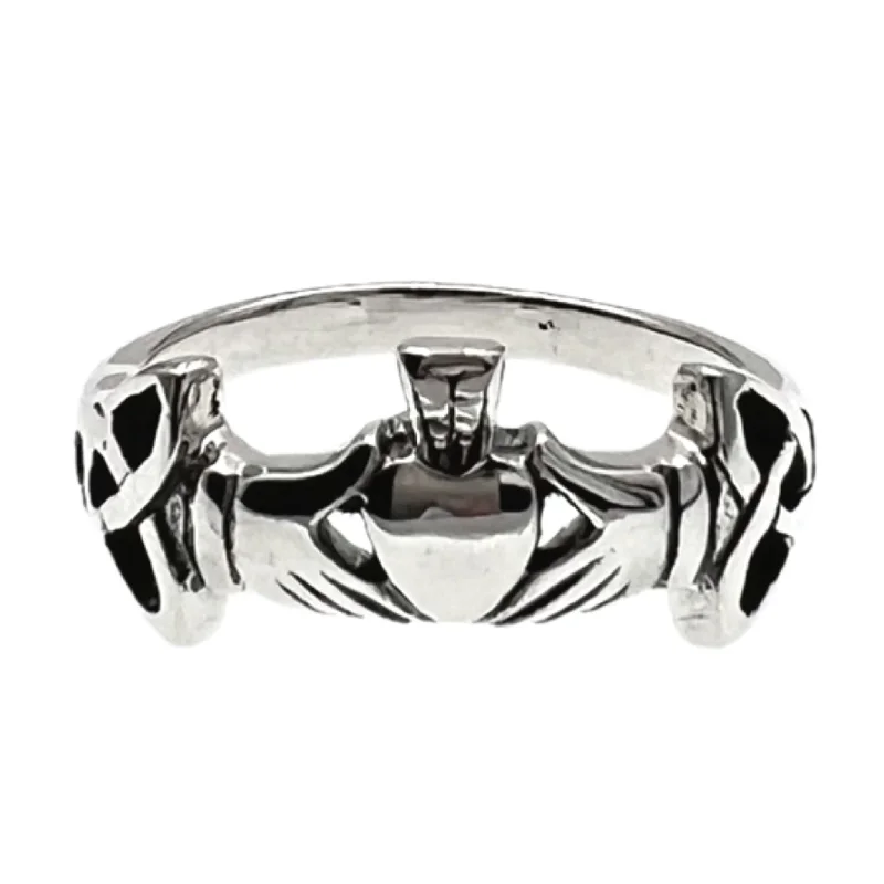 handcrafted ladies ring-Sterling Silver Celtic Claddagh Ring / SSR0080