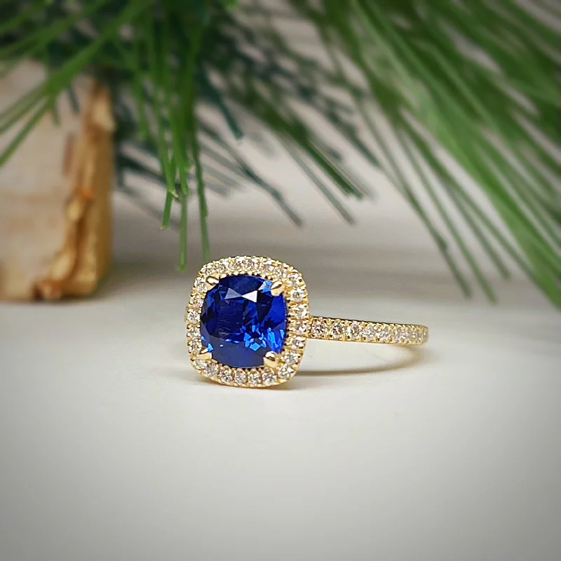 floral design ladies ring-Emma Classic Sapphire