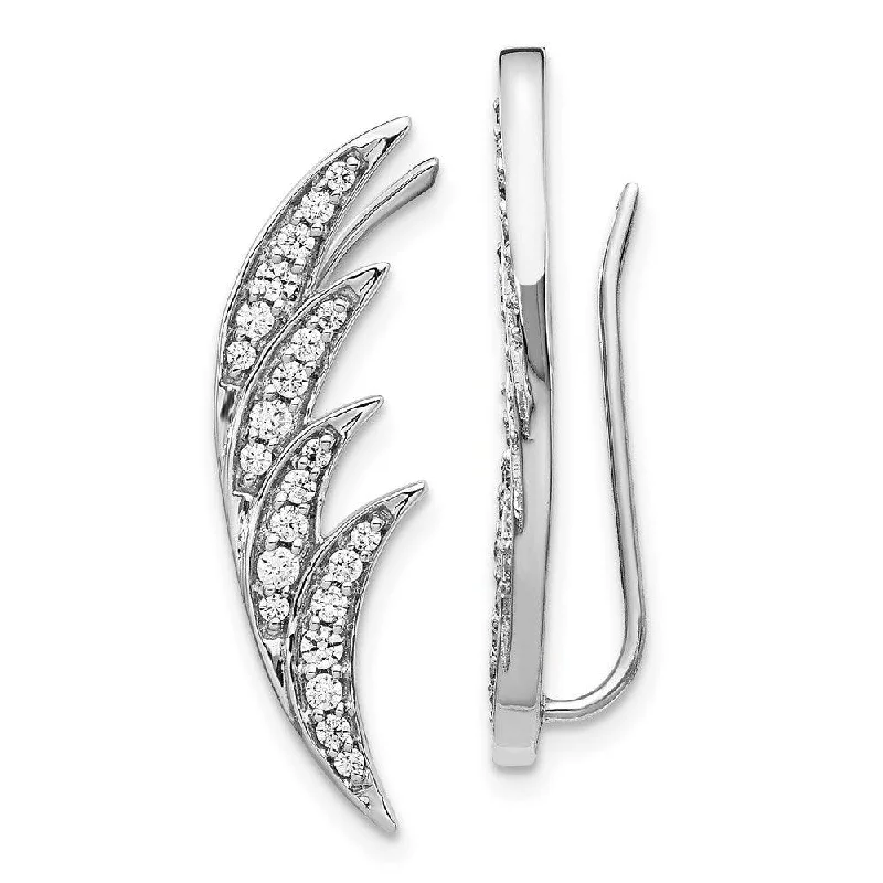 stud ladies earrings-14k White Gold Diamond Earrings