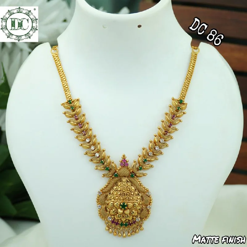 interlocking circle ladies necklace-Diksha Collection Gold Plated Pota Stone Necklace Set