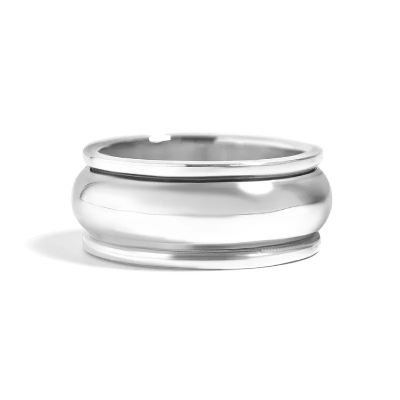 moonstone ladies ring-Sterling Silver Blank Spinner Ring / SSR0047