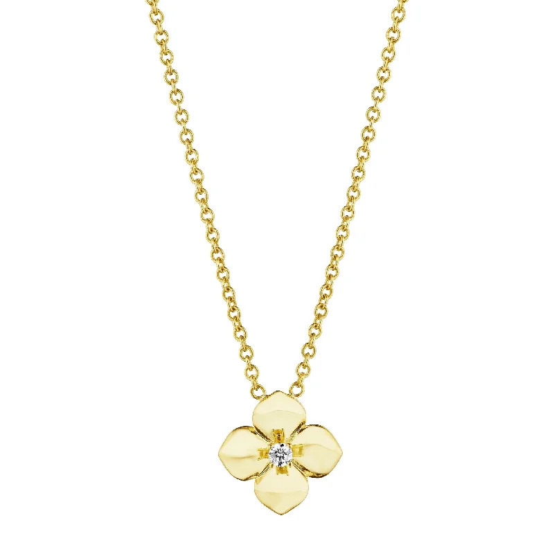 sun and stars ladies necklace-Petite Penny High Polish Flower Necklace