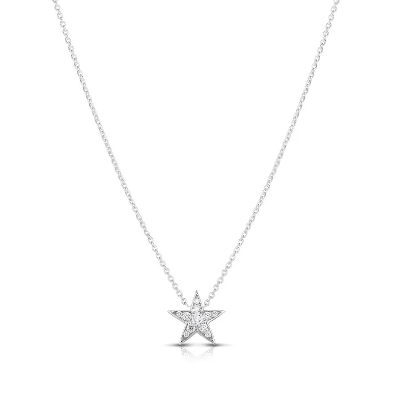 ruby ladies necklace-Tiny Treasures Diamond Star Necklace