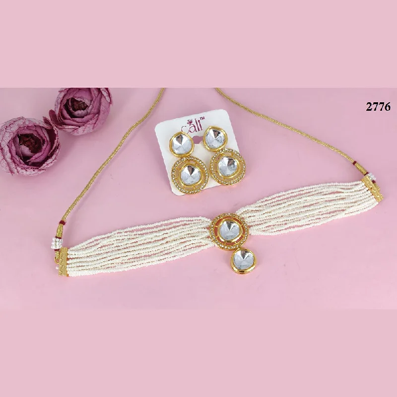 zodiac sign ladies necklace-Corbeda Fashion Gold Plated Crystal Stone Choker Necklace Set