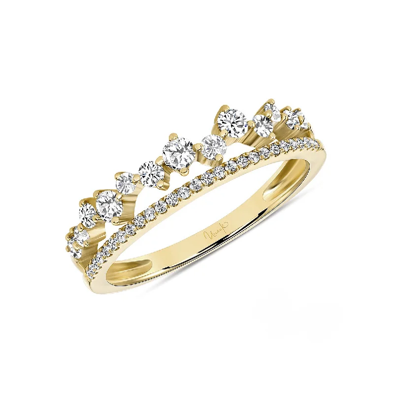 nature-inspired engagement ring for women-Diamond Ring in 14K Yellow Gold