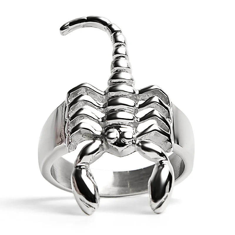 double shank ladies ring-Stainless Steel Scorpion Ring / SCR4058