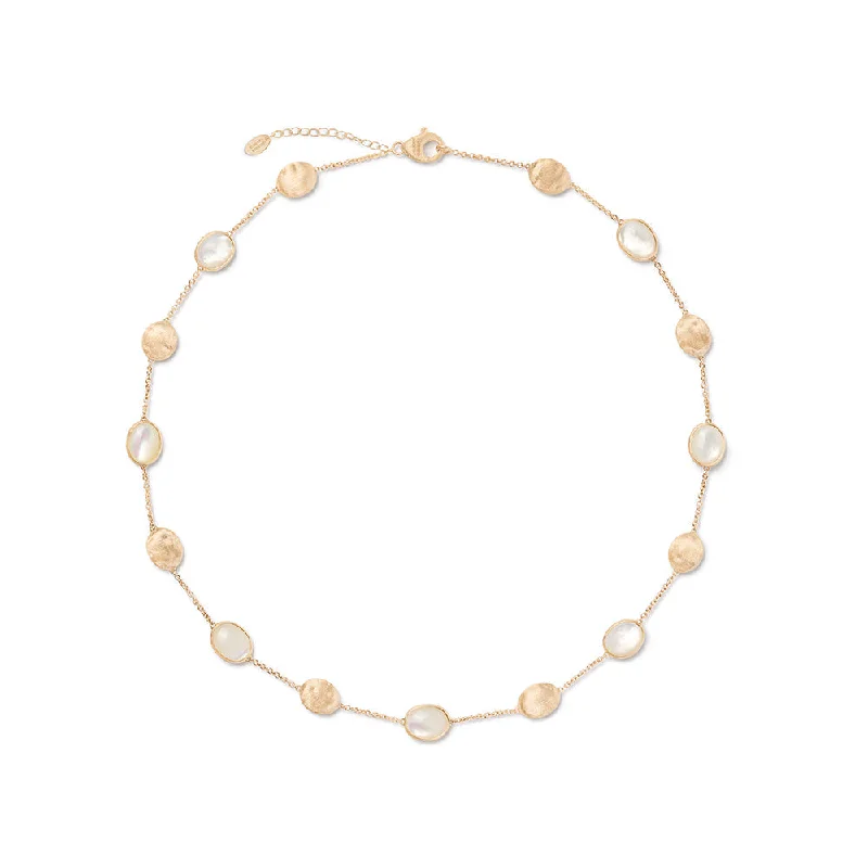 sapphire and diamond ladies necklace-Siviglia Yellow Gold Mother of Pearl Necklace