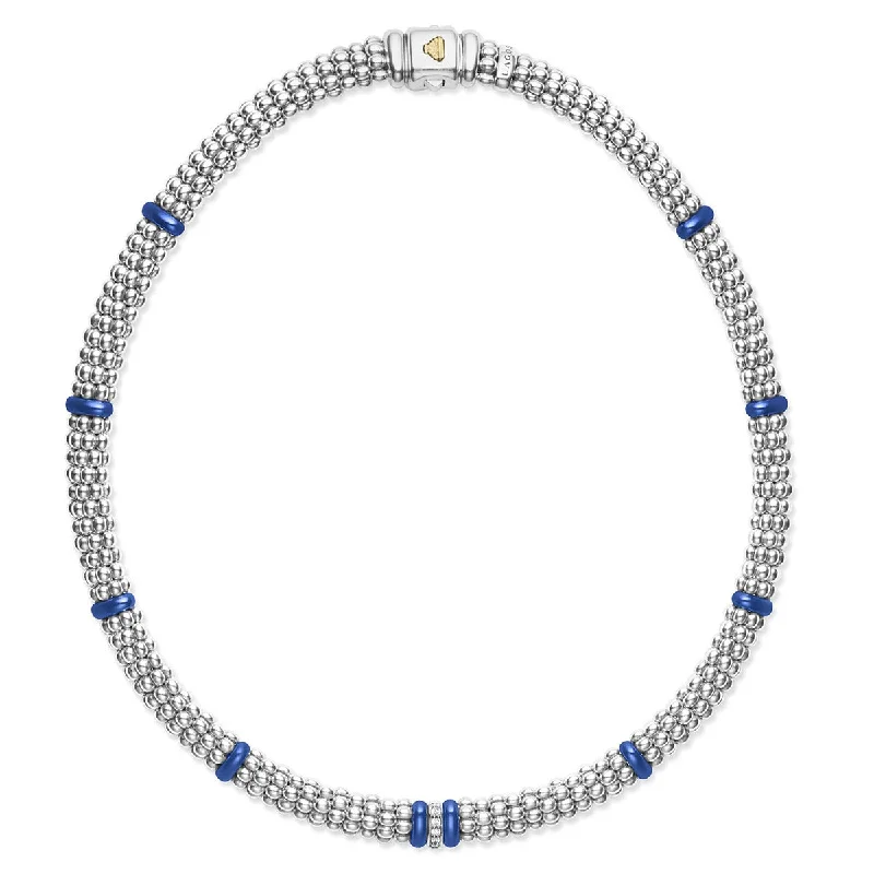 charm ladies necklace-Single Station Diamond Caviar Necklace