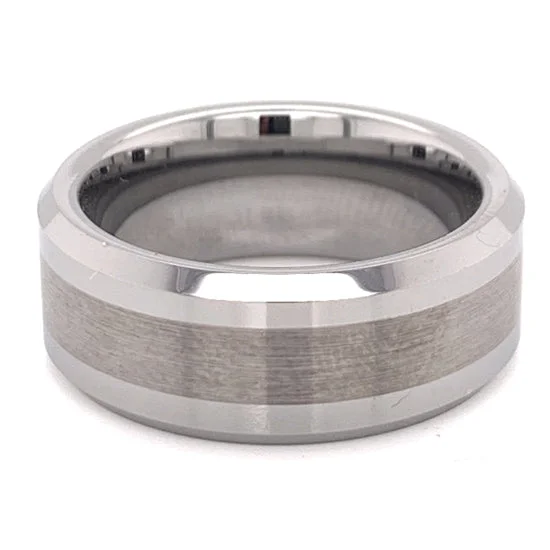 modern twisted band ladies ring-Tungsten Comfort Fit Ring / TGR1002