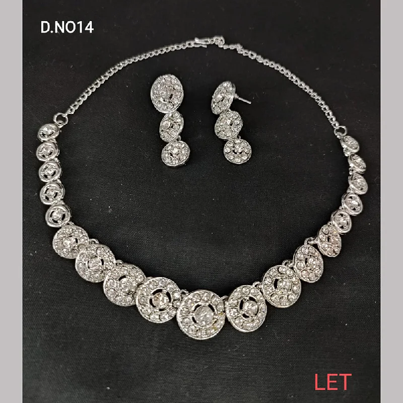 black diamond ladies necklace-Lucentarts Jewellery Silver Plated Austrian Stone Necklace Set