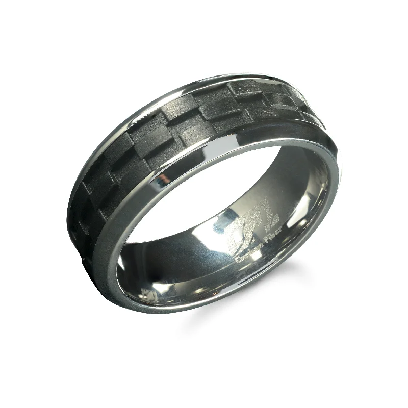 custom name ladies ring-Jonas Carbon Fiber Ring