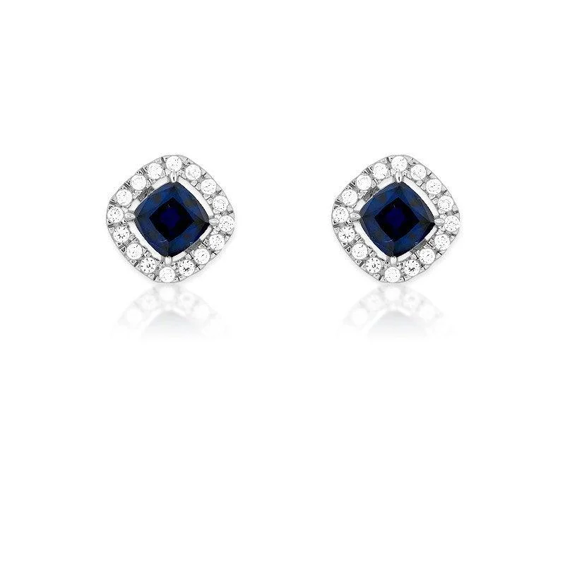 chandelier ladies earrings-Sterling Silver CZ Micro Pave Square Stud Earrings