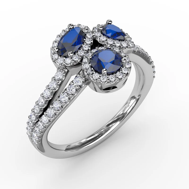 birthstone engagement ring for women-Feel The Elegance Sapphire and Diamond Ring R1664S