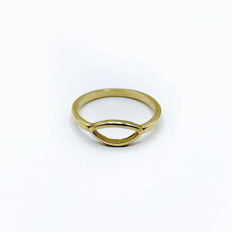 marquise-cut ladies ring-Golden Eye