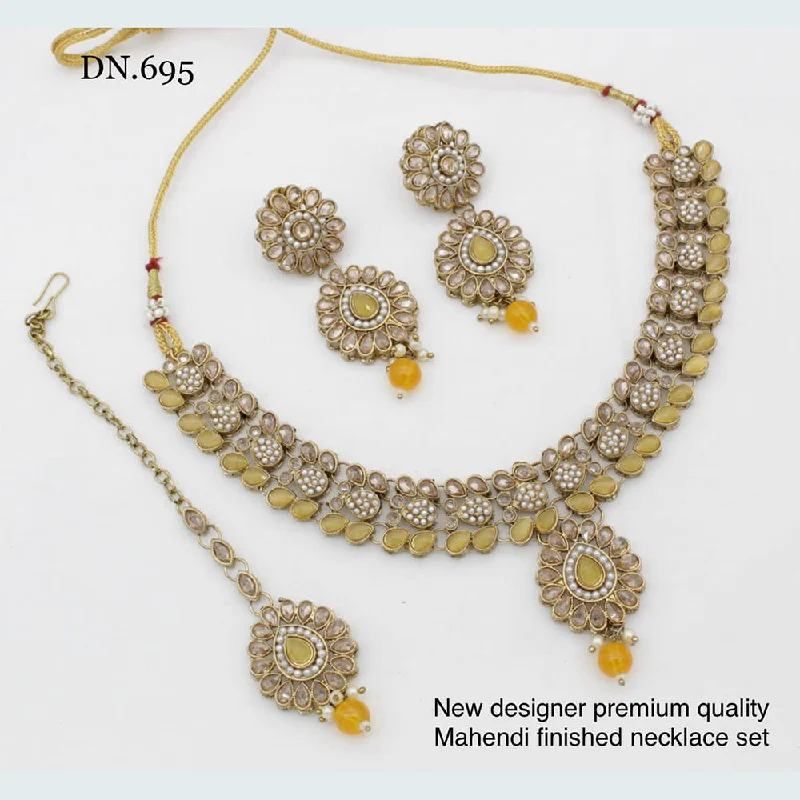 fashion jewelry ladies necklace-JCM Jewellery Gold Plated Crystal Stone Necklace Set