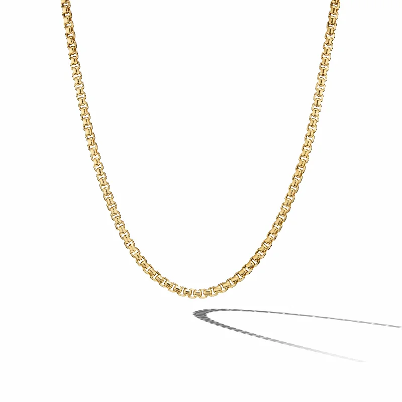 sapphire and diamond ladies necklace-Box Chain Necklace in 18K Yellow Gold, 5mm