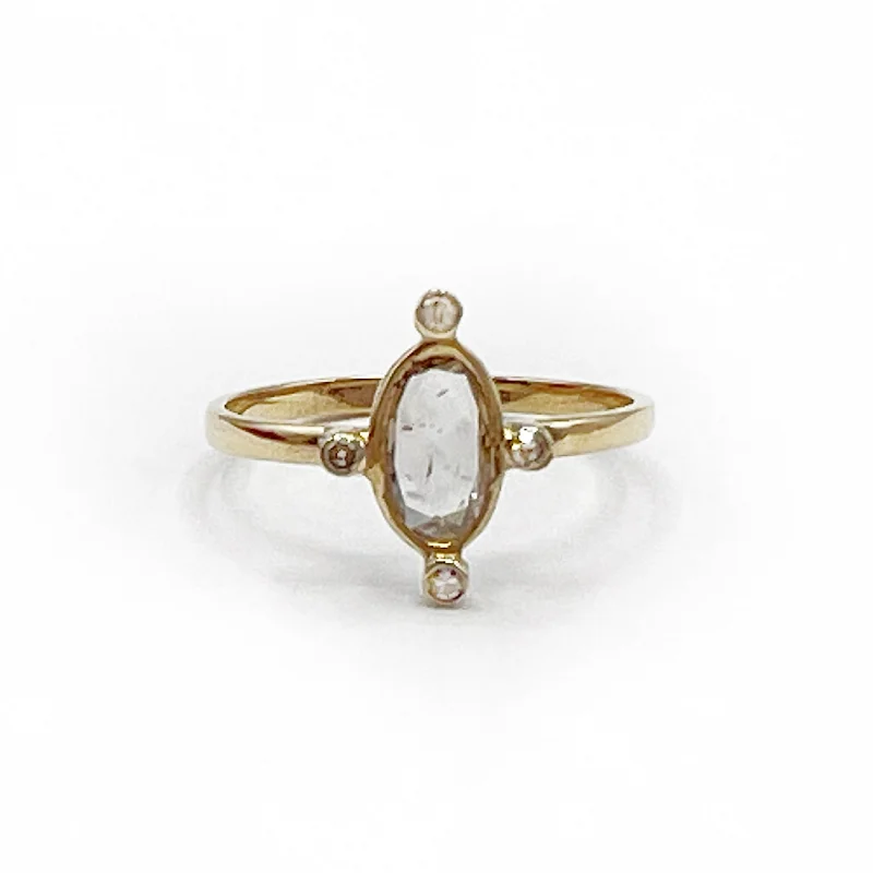 nature-inspired ladies ring-Orbit Diamonds 18 Karat Yellow Gold Ring