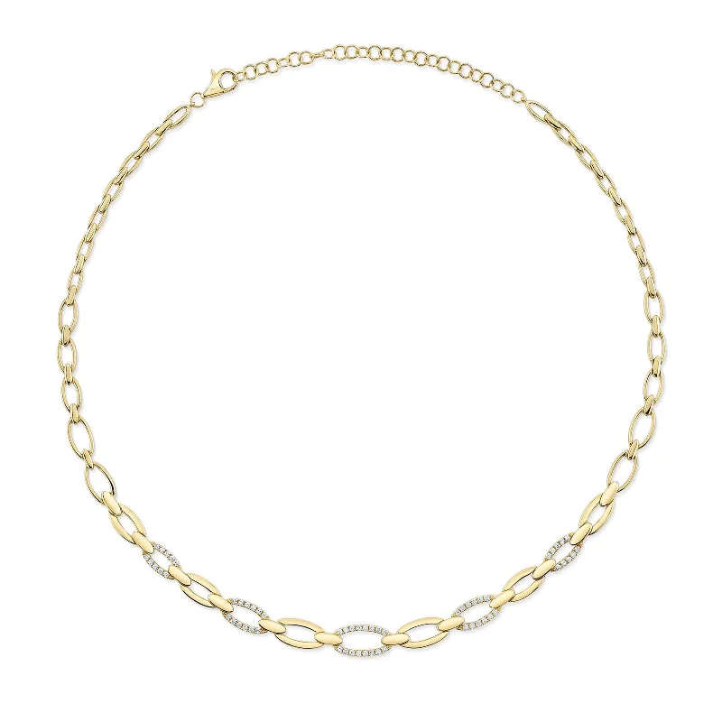 multi-layer fashion ladies necklace-Diamond Link Necklace