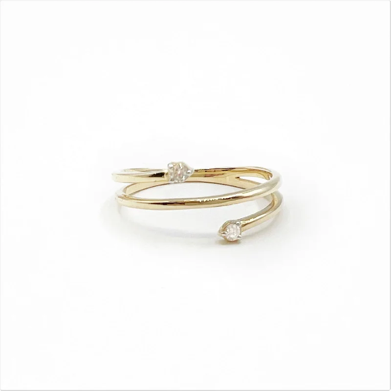 braided band ladies ring-Diamonds in Orbit on a Golden Spiral