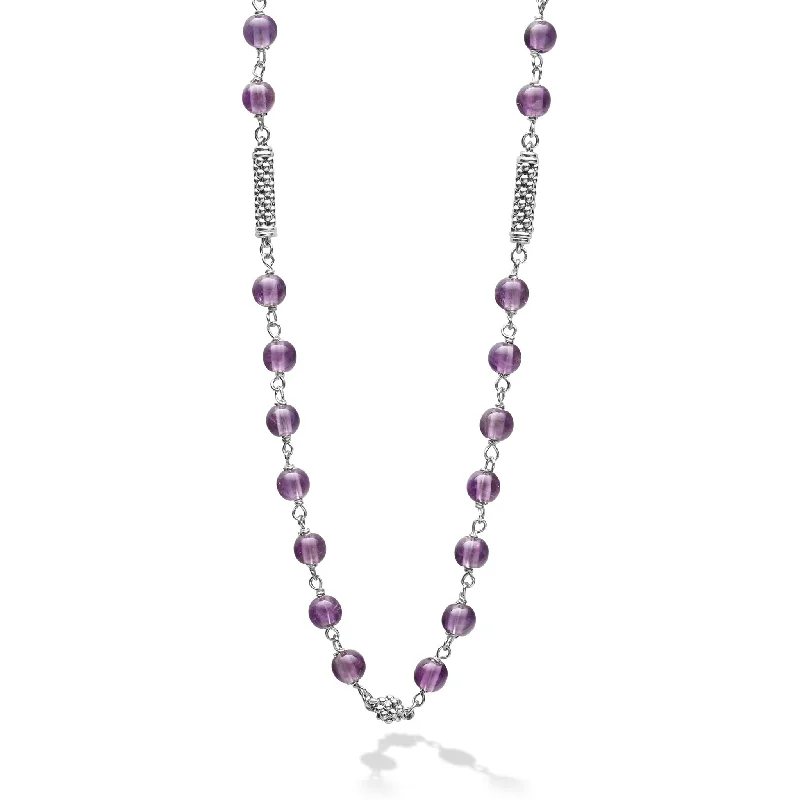 sunburst pendant ladies necklace-Amethyst Beaded Necklace