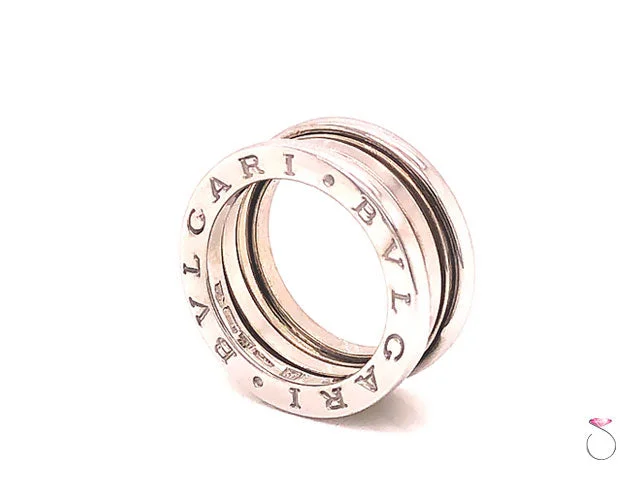 oval halo ladies ring-Bvlgari B.Zero 1 18K White Gold 3 Band Ring