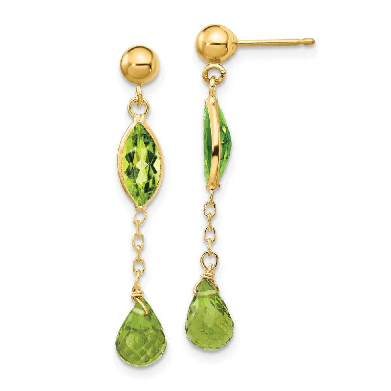 designer brand ladies earrings-14K Peridot Post Earrings