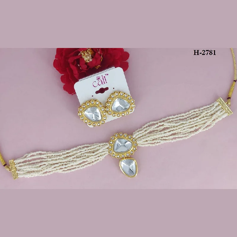 birth month flower ladies necklace-Corbeda Fashion Gold Plated Crystal Stone Choker Necklace Set