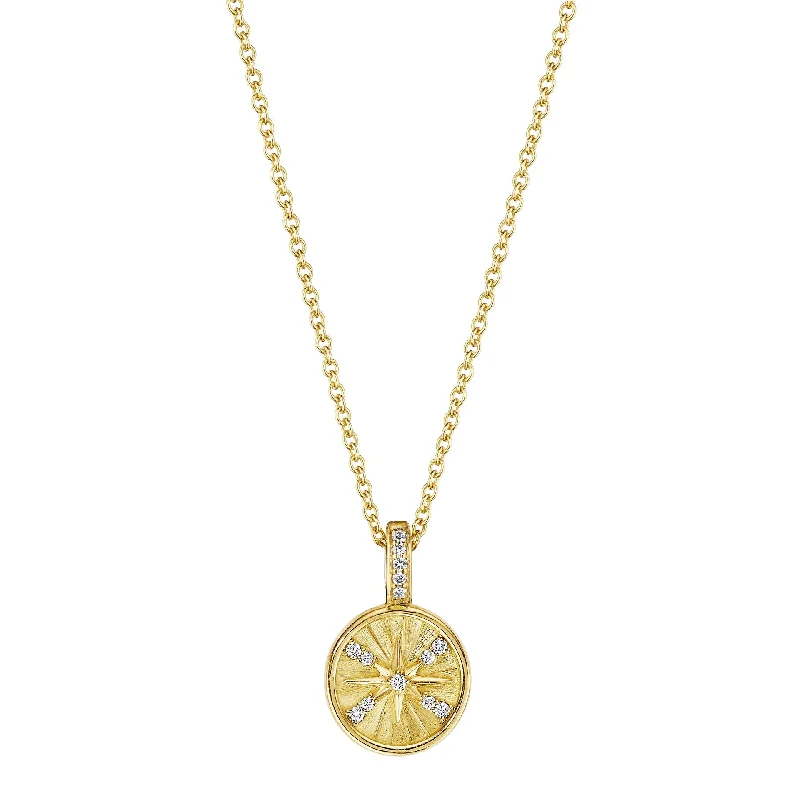 opal ladies necklace-Petite Penny Round Starburst Necklace