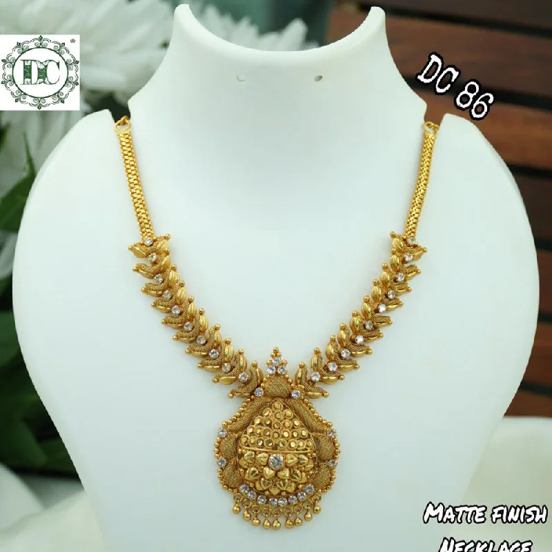 delicate minimalist ladies necklace-Diksha Collection Gold Plated Pota Stone Necklace Set