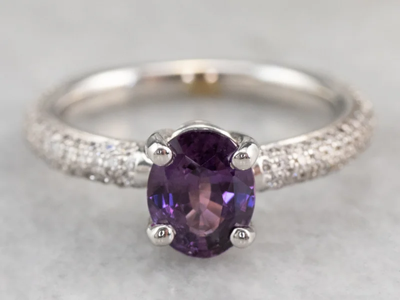 celestial moon and star engagement ring for women-Bi-Colored Sapphire and Diamond Ring