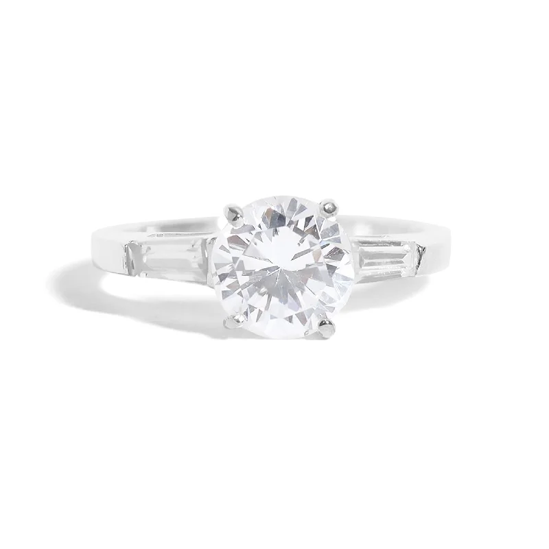 halo ladies ring-Sterling Silver CZ Ring / SSR0176