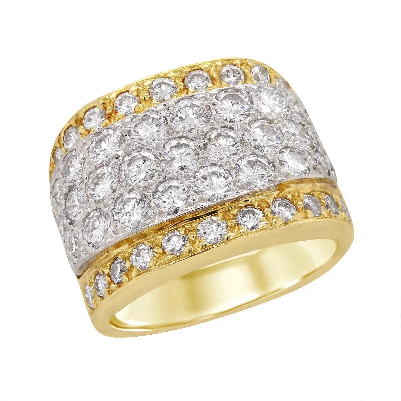 marquise-cut ladies ring-TWO-TONE GOLD DIAMOND FASHION RING, 3.00 CT TW