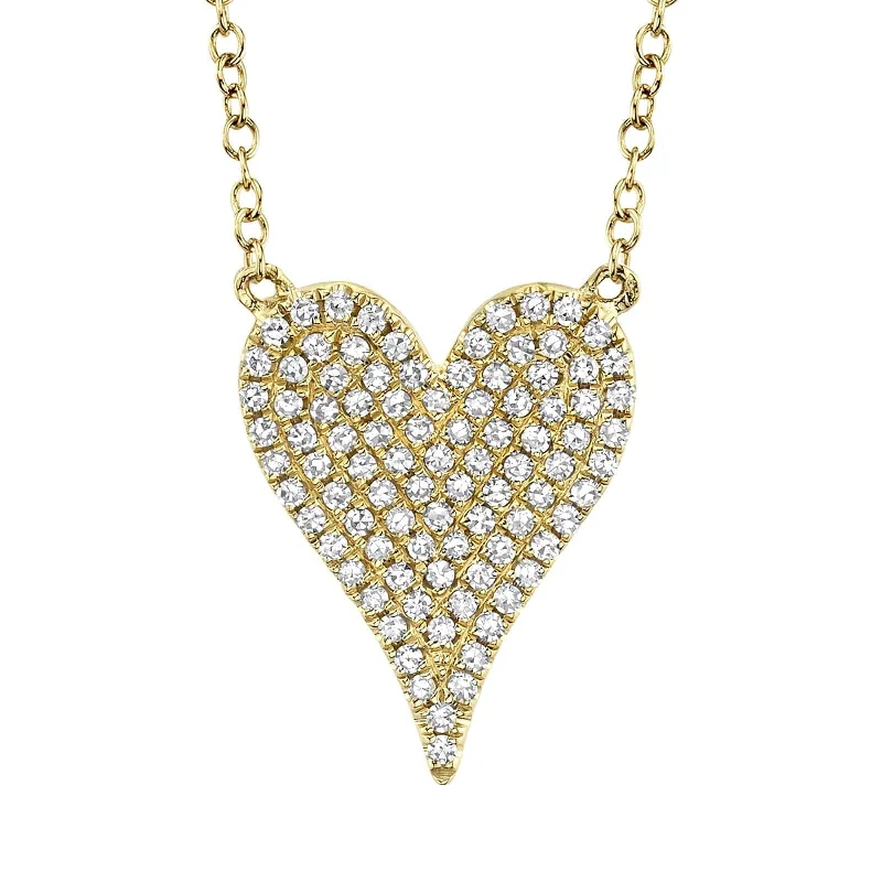 high-end designer ladies necklace-Medium Diamond Heart Necklace