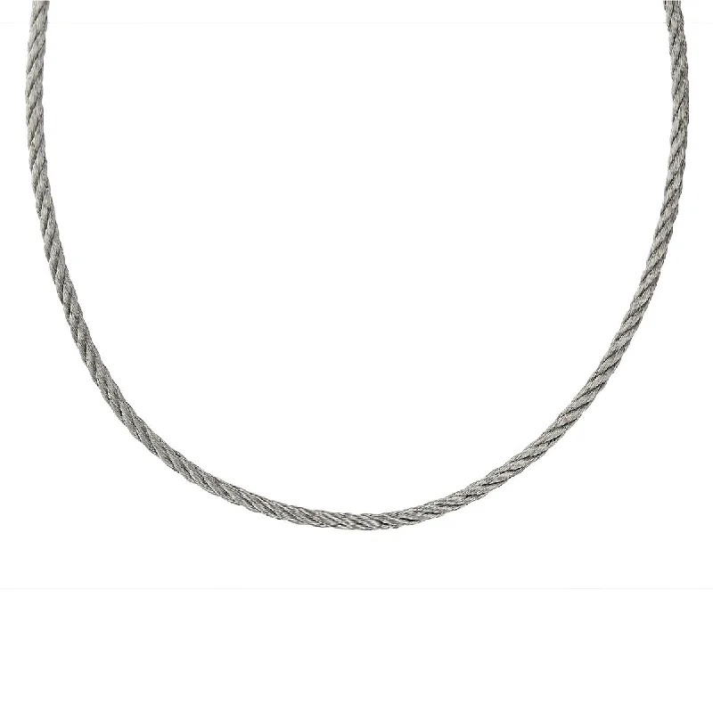 antique Victorian ladies necklace-Stainless Steel 16-Inch 2.6mm Rope Necklace