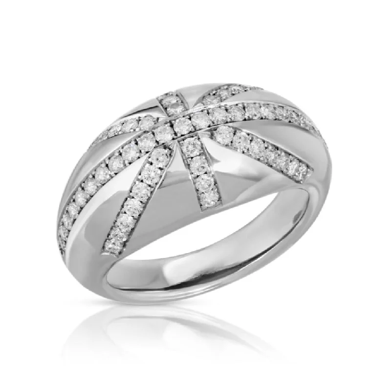 vintage engagement ring for women-Starburst Dome Diamond Ring