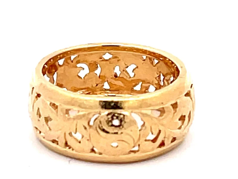 unique design ladies ring-Mings Yin and Yang Cutout Band Ring in 14k Yellow Gold