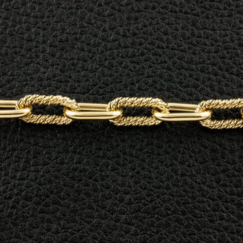 Victorian-style ladies bracelet-Twist & Plain Oval Link Chain