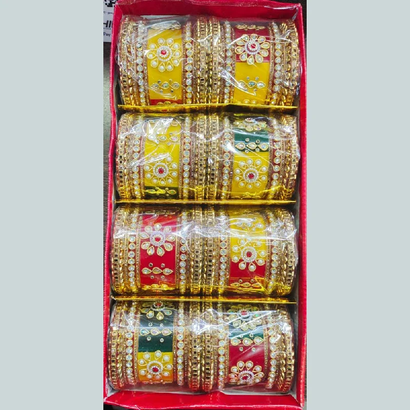 handcrafted ladies bracelet-Kiran Bangles Gold Plated Bangles Set