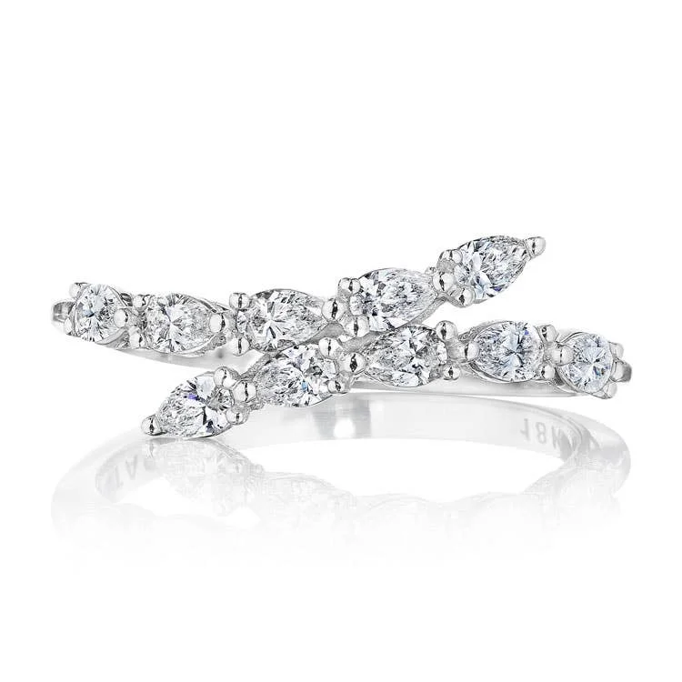 modern split-shank engagement ring for women-Stilla | Pear Diamond Ring in 18k White Gold FR829