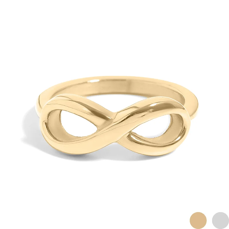 round-cut ladies ring-18K Gold PVD Stainless Steel Infinity Ring / SCR4083