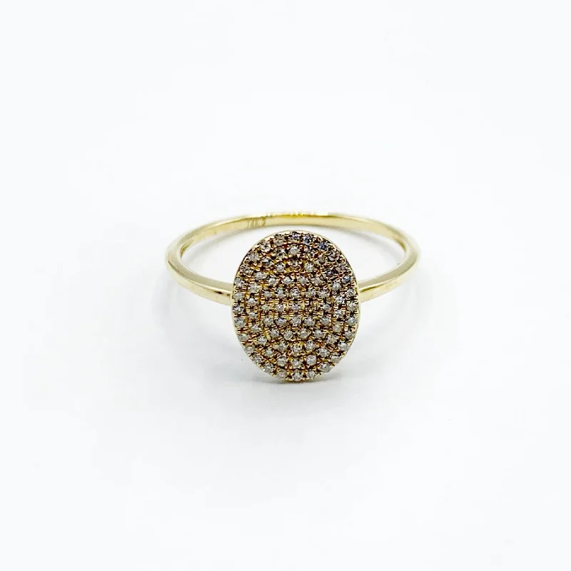 antique Victorian ladies ring-Diamond Cobblestones on a Golden Band