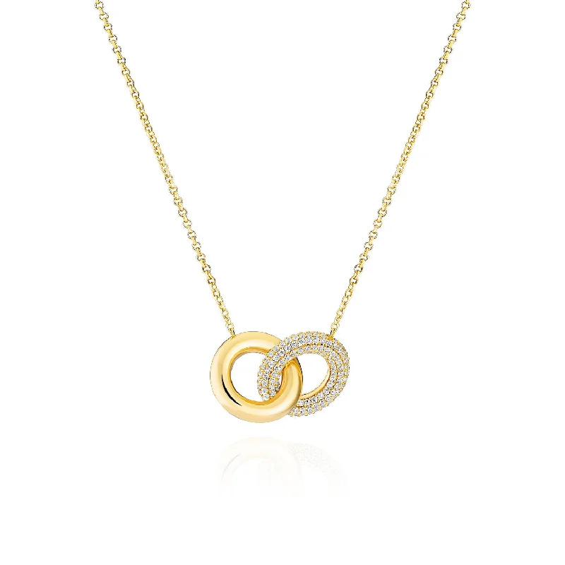 pave setting ladies necklace-Necklace Carrara Due Piccolo