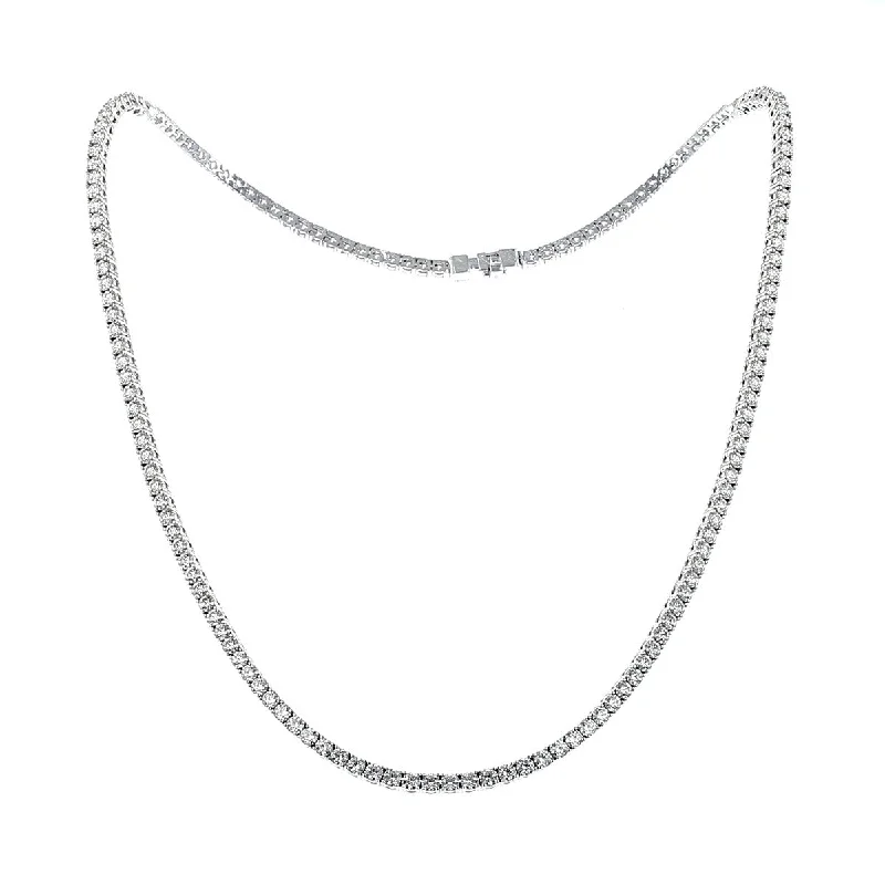 designer statement ladies necklace-Signature Diamond Line Necklace