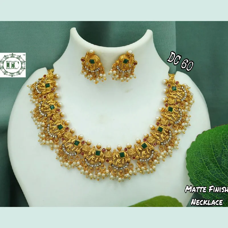 sun and stars ladies necklace-Diksha Collection Gold Plated Choker Necklace Set