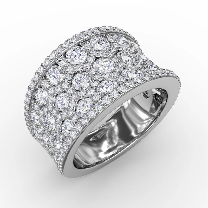 silver engagement ring for women-Motif Diamond Ring R1558