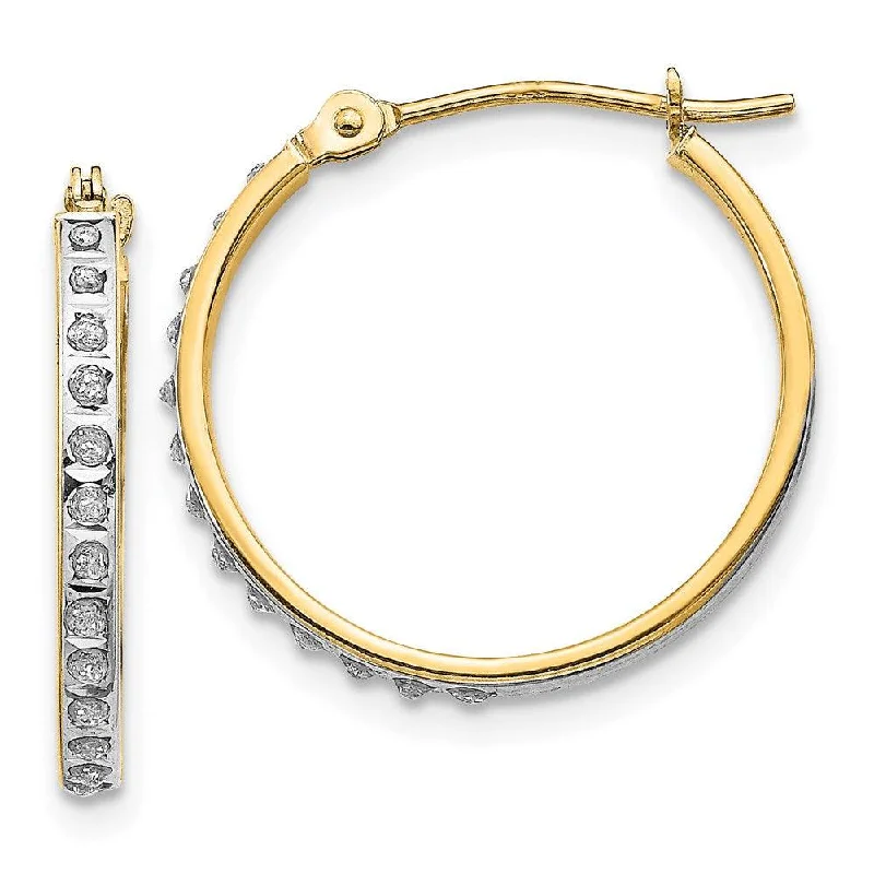 bold statement ladies earrings-14k Diamond Fascination Round Hinged Hoop Earrings