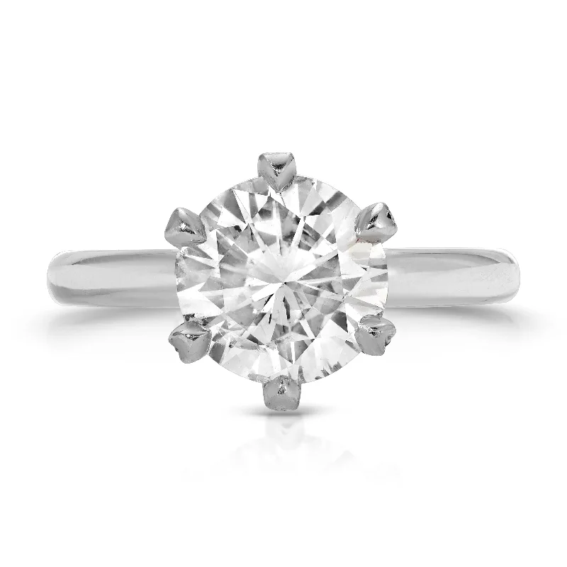 princess-cut halo engagement ring for women-Solitaire Brilliant Diamond Ring