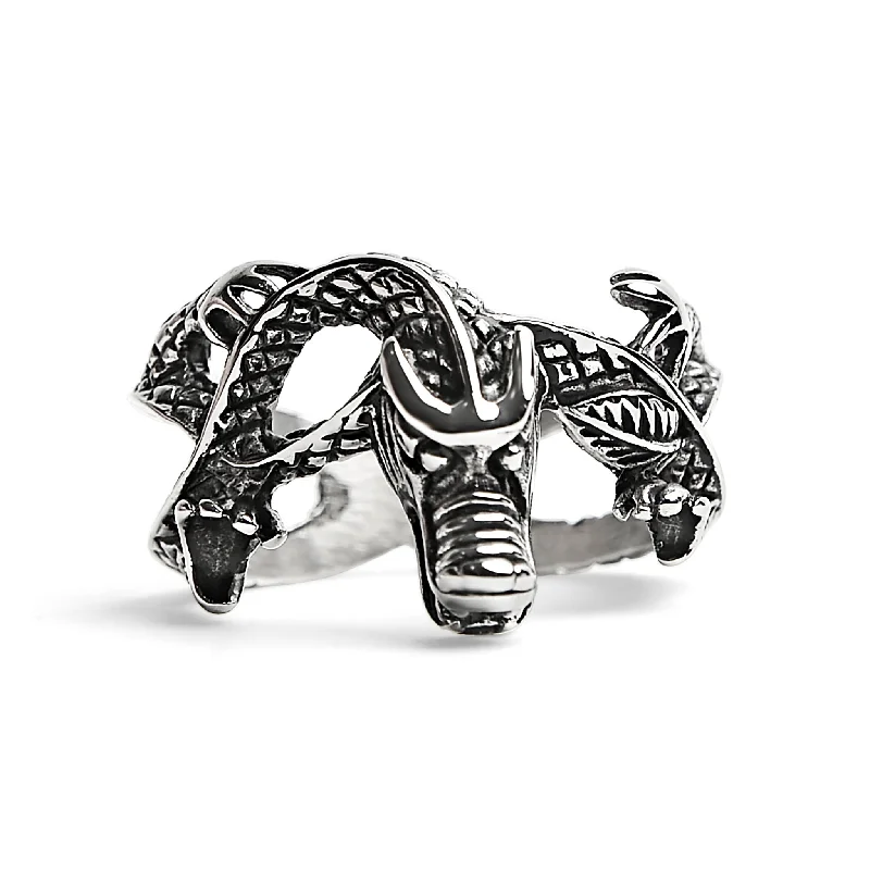 classic ladies ring-Stainless Steel Eastern Dragon Ring / SCR2222