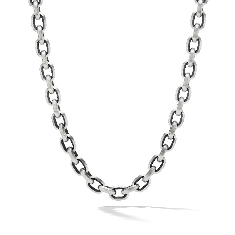 nature-inspired ladies necklace-Deco Chain Link Necklace in Sterling Silver